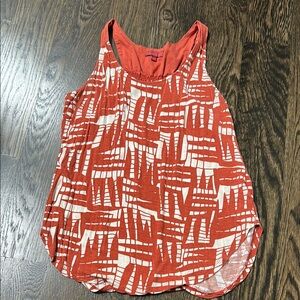 Anthropologie Orange Graphic Sleeveless Tank Top